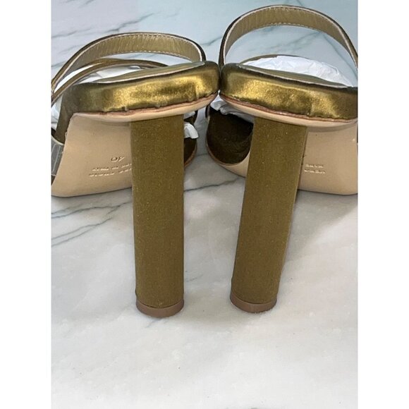 ILIO SMERALDO X Maeve Reilly Strappy Mules in Olive 40 With Box Womens High Heel - Picture 9 of 13